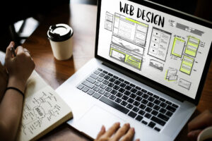 web designer planning a website layout