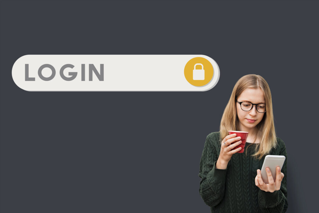 Sharing log ins with a VA Picture of VA on mobile phone with coffee